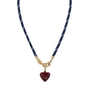 ROXANNE ASSOULIN The Happy Cord Charm Necklace Blue & Burgundy firm price